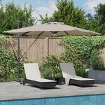 vidaXL Parasol Roma Taupe 286 x 285 x 270 cm Aluminium  Polyester