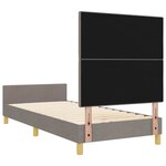vidaXL Cadre de lit avec tête de lit Taupe 90 x 200 cm tissu