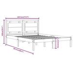 vidaXL Cadre de lit sans matelas blanc 180x200 cm bois massif
