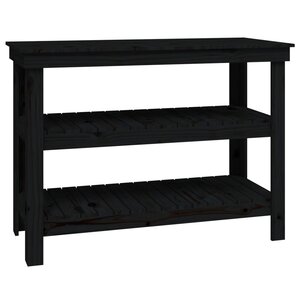 vidaXL Banc de travail Noir 110 5x50x80 cm Bois de pin massif