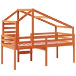 vidaXL Lit haut sans matelas cire marron 90x200 cm bois de pin massif