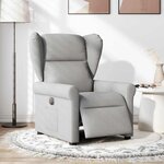vidaXL Fauteuil inclinable électrique gris nuage tissu
