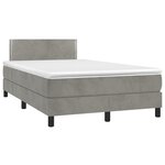vidaXL Sommier à lattes de lit avec matelas LED Gris clair 120x200 cm