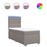 vidaXL Sommier à lattes de lit avec matelas Taupe 90x190 cm Tissu