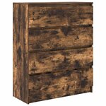 vidaXL Buffet chêne fumé 80x35x99 cm bois d'ingénierie