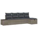 vidaXL Ensemble de canapé de jardin 5 Pièces Gris 55 x 62 x 69 cm