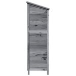 vidaXL Abri de jardin Gris 106 x 56 x 176 5 cm Bois de Sapin Massif