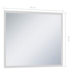 vidaXL Miroir mural à LED de salle de bain et capteur tactile 60x50 cm