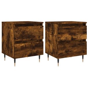 vidaXL Tables de chevet 2 Pièces chêne fumé 40x35x50 cm bois ingénierie