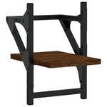 vidaXL Étagères murales avec barres 2 Pièces chêne marron 20x25x30 cm