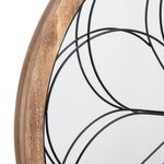 Miroir Rosace Sapin, MDF_E1, verre et fer - D. 64 x P. 3 cm - Beige moyen