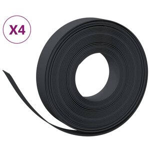 vidaXL Bordures de jardin 4 Pièces noir 10 m 10 cm polyéthylène