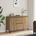 vidaXL Buffet chêne artisanal 102x35x70 cm bois d'ingénierie