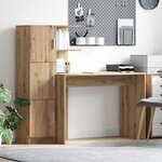 vidaXL Bureau avec rangement 2 Pièces chêne artisanal 102 x 50 x 124 cm