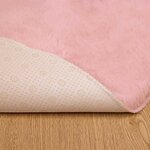 vidaXL Tapis en Fourrure Synthétique de Lapin Rose Ø 120 cm Polyester