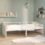 vidaXL Lit de repos 3 places Blanc Bois de pin massif 90x200 cm