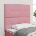 Cabeza de lit LED vidaXL Rose 90 cm Velours