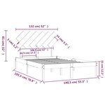 vidaXL Cadre de lit sans matelas noir 135x190 cm bois massif