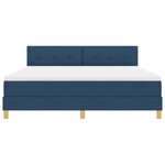 vidaXL Lit à ressort avec matelas bleu 180x200 cm tissu