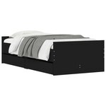 vidaXL Cadre de lit sans matelas noir 75x190 cm