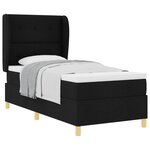 vidaXL Lit à ressorts avec matelas Noir 200 x 80 cm tissu