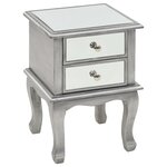 vidaXL Table de chevet miroir MDF et verre 34 5 x 30 x 50 cm