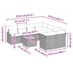 vidaXL Ensemble de canapé de jardin 9 pièces avec coussins en poly rotin noir