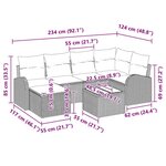 vidaXL Ensemble de canapé de jardin 7 Pièces Marron et blanc Poly rotin