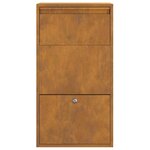 vidaXL Boîte de dépôt de colis avec porte Marron 44 x 22 x 82 cm Acier
