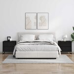 vidaXL Table de chevet avec tiroir 2 Pièces Chêne noir 50 x 39 5 x 50 cm