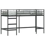 vidaXL Lit mezzanine pour enfants Noir 99 5 x 190 cm Acier