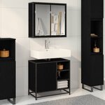 vidaXL Ensemble de mobilier de salle de bain 2 Pièces Chêne noir