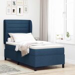 vidaXL Lit à ressorts avec matelas Bleu 90 x 200 cm tissu