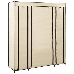 vidaXL Armoire avec compartiments et tiges Crème 150x45x176 cm Tissu