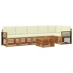 vidaXL Ensemble de canapé d'angle avec coussin 7 Pièces Naturel et Crème