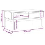 vidaXL Table basse FLORO gris 99x55 5x45 cm bois massif de pin