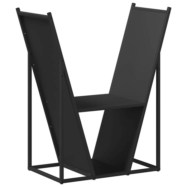 vidaXL Portant de bois chauffage noir 69 5x35x81 cm