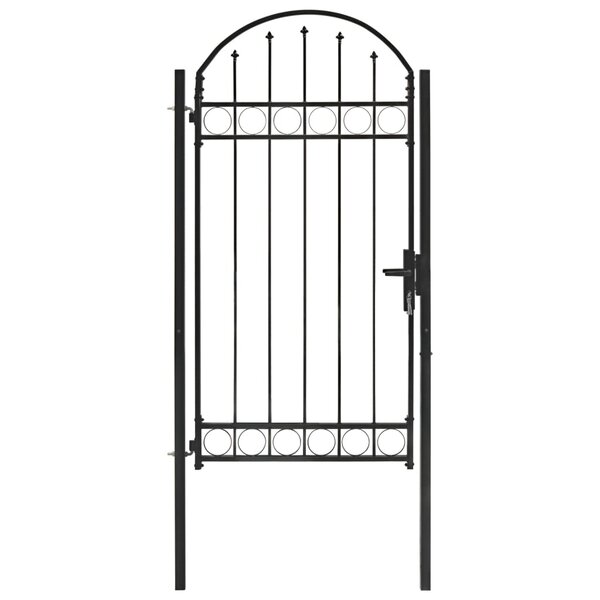 vidaXL Portail de jardin avec dessus arqué Acier 100x250 cm Noir