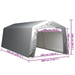 vidaXL Tente de rangement 300x750 cm Acier Gris