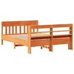 vidaXL Cadre de lit sans matelas cire marron 120x190cm bois pin massif