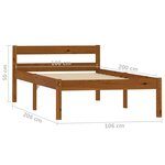 vidaXL Cadre de lit sans matelas marron miel pin massif 100x200 cm