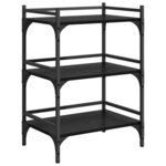 vidaXL Chariot de cuisine Chêne noir 50 x 35 x 75 5 cm