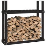 vidaXL Support pour bois de chauffage Noir 110x35x108 5 cm Bois de pin
