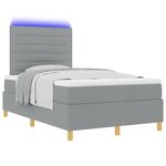 vidaXL Lit à ressort LED avec matelas Gris clair 120 x 190 cm tissu