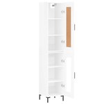 vidaXL Buffet haut Blanc brillant 34 5x34x180 cm Bois d'ingénierie