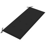 vidaXL Banc Batavia avec coussin noir 120 cm Bois de teck massif