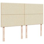 vidaXL Sommier à lattes de lit avec matelas Crème 200x200 cm Tissu