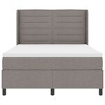 Lit Box Spring vidaXL avec Matelas et LED Taupe 160x200 cm Tissu