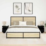 vidaXL Cabinet de chevet 2 Pièces Chêne noir 40 x 39 x 48 5 cm