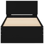 vidaXL Cadre de lit sans matelas avec tête de lit noir 90x200 cm